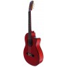 C320.580 CEQ Roja  Guitarra Flamenca Vicente Tatay - Fondo de Sicomoro con Tapa de Abeto - Amplificada con Cutaway