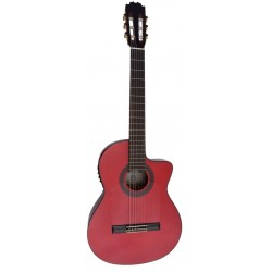 C320.580 CEQ Roja  Guitarra Flamenca Vicente Tatay - Fondo de Sicomoro con Tapa de Abeto - Amplificada con Cutaway
