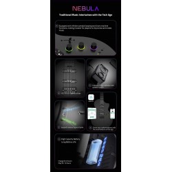 Guitarra Electrica Natasha Nebula con Efectos y Bluetooth