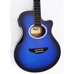 C331.646EQBL Guitarra Electroacustica Baffin Mini Jumbo tipo APX  AZUL Amplificada y previo con Afinador