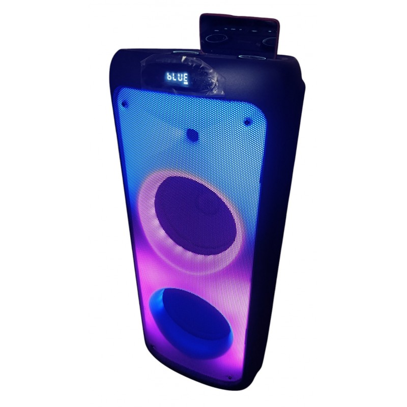 Columna Egmond EA-1035 con Bateria 12 horas y LEDS - 2 Altavoces 10" - Amplificador 400W MAX 100W RMS - 220v y 12v - Bluetooth