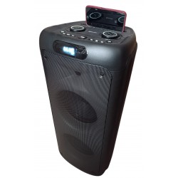 Columna Egmond EA-1035 con Bateria 12 horas y LEDS - 2 Altavoces 10" - Amplificador 400W MAX 100W RMS - 220v y 12v - Bluetooth