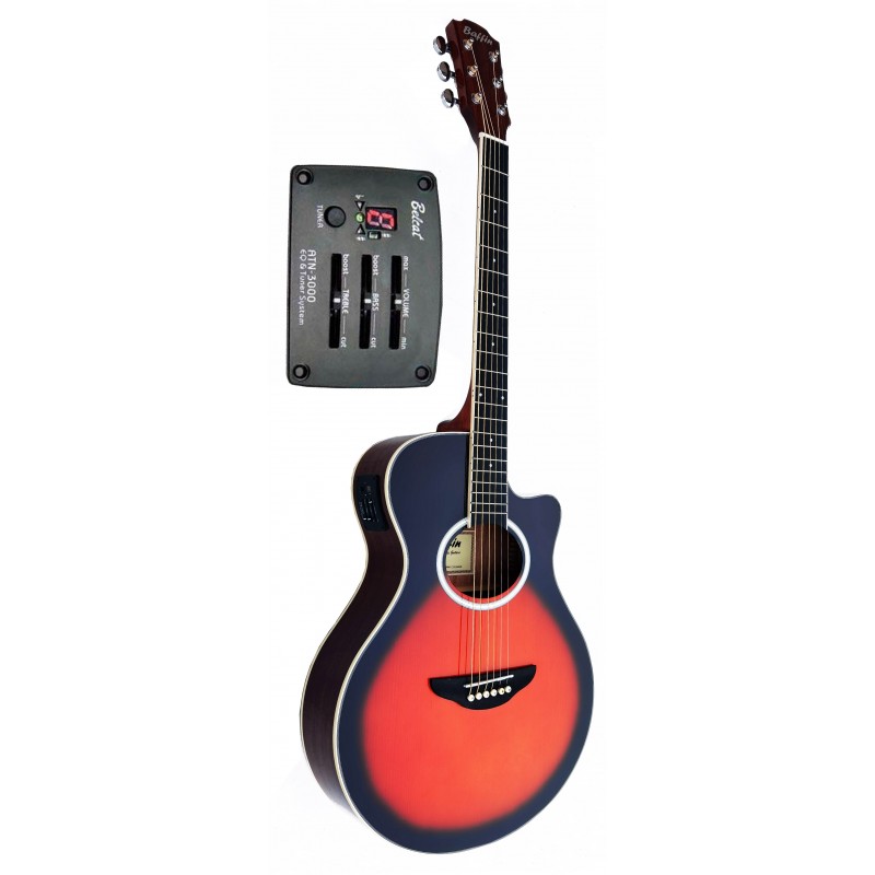 C331.646EQSB  Guitarra Electroacustica Baffin Mini Jumbo tipo APX  SUNBURST
