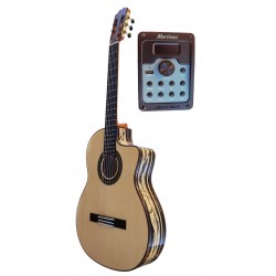 Jose Rincon MF7 CE Guitarra Flamenca de Ebano Blanco con Cutaway y Previo Double MD100