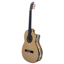 Jose Rincon MF7 CE Guitarra Flamenca de Ebano Blanco con Cutaway y Previo Double MD100