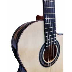 Jose Rincon MF7 CE Guitarra Flamenca de Ebano Blanco con Cutaway y Previo Double MD100