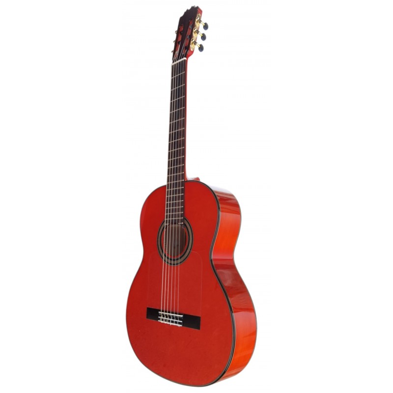 Jose Rincon MR3 Guitarra Flamenca Roja de Tapa Maciza y fondo y aros de Cipres