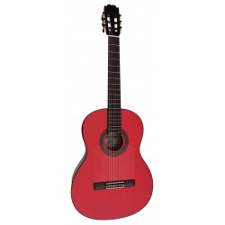 C320.590PF Roja Guitarra Flamenca Vicente Tatay - Fondo de palosanto de Mexico y Tapa Maciza - Acabado Brillo Teñida de Rojo