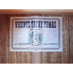 C320.590PF Roja Guitarra Flamenca Vicente Tatay - Fondo de palosanto de Mexico y Tapa Maciza - Acabado Brillo Teñida de Rojo