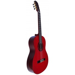 C320.590PF Roja Guitarra Flamenca Vicente Tatay - Fondo de palosanto de Mexico y Tapa Maciza - Acabado Brillo Teñida de Rojo