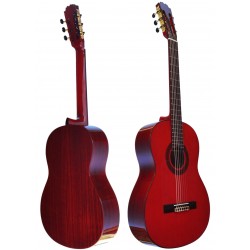 C320.590PF Roja Guitarra Flamenca Vicente Tatay - Fondo de palosanto de Mexico y Tapa Maciza - Acabado Brillo Teñida de Rojo