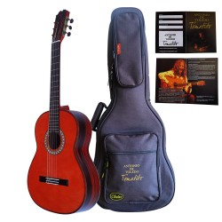 Antonio de Toledo • Modelo Tomatito Almeria ROJA Guitarra Flamenca Negra de Palo Santo de Patagonia