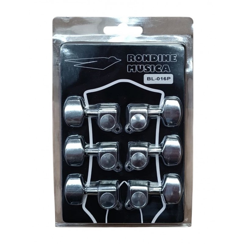 Clavijero 3+3 para guitarra Acustica Cromado AL-016P