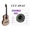 Antonio De Toledo Modelo ATF-17EB CUT con Cutaway y Previo Double OS1 Guitarra Flamenca de Ebano Blanco