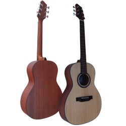 Egmond AV-52 – Guitarra Acústica Parlour con Tapa Maciza de Abeto