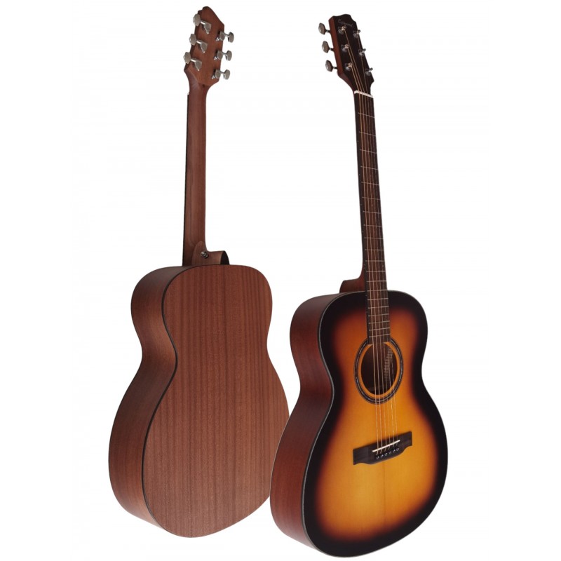 Egmond AV-53 Burst – Guitarra Acústica Mini Jumbo con Tapa Maciza de Abeto y Acabado Sunburst