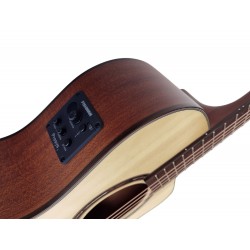 Egmond AV-52CE – Guitarra Electroacustica Parlour con Cutaway, Tapa Maciza de Abeto y Previo Fishman Presys II