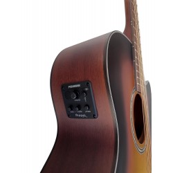Egmond AV-53CE Burst – Guitarra Electroacústica Mini Jumbo con Cutaway, Tapa Maciza de Abeto y Acabado Sunburst