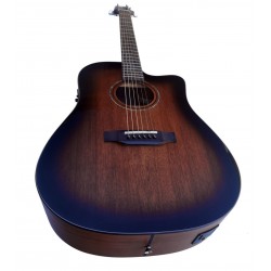 Egmond AV60DCE Burst – Guitarra Electroacústica Dreadnought con Cutaway, Tapa Maciza de Sapeli y Previo Fishman Presys II