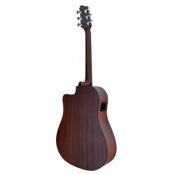 Egmond AV60DCE Burst – Guitarra Electroacústica Dreadnought con Cutaway, Tapa Maciza de Sapeli y Previo Fishman Presys II