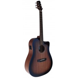 Egmond AV60DCE Burst – Guitarra Electroacústica Dreadnought con Cutaway, Tapa Maciza de Sapeli y Previo Fishman Presys II