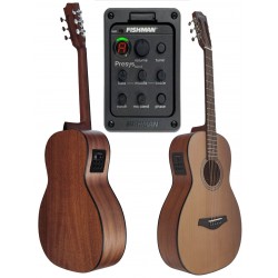 Egmond PC26N FE – Guitarra Electroacústica Parlour con Tapa Maciza de Cedro y Previo Fishman PSY-301