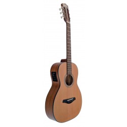 Egmond PC26N FE – Guitarra Electroacústica Parlour con Tapa Maciza de Cedro y Previo Fishman PSY-301