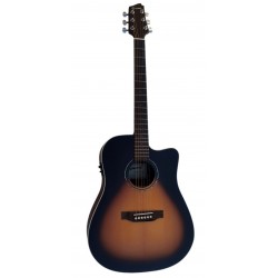 Egmond AV-61DCE Burst – Guitarra Electroacústica Dreadnought con Cutaway, Tapa Maciza de Sapeli y Previo Fishman Presys II