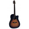 Egmond AV-61DCE Burst – Guitarra Electroacústica Dreadnought con Cutaway, Tapa Maciza de Sapeli y Previo Fishman Presys II