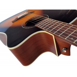 Egmond AV-61DCE Burst – Guitarra Electroacústica Dreadnought con Cutaway, Tapa Maciza de Sapeli y Previo Fishman Presys II