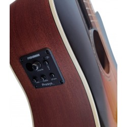 Egmond AV-61DCE Burst – Guitarra Electroacústica Dreadnought con Cutaway, Tapa Maciza de Sapeli y Previo Fishman Presys II