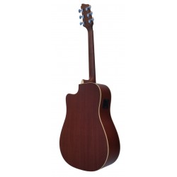 Egmond AV-61DCE Burst – Guitarra Electroacústica Dreadnought con Cutaway, Tapa Maciza de Sapeli y Previo Fishman Presys II