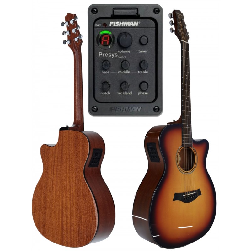 Egmond OM26SCE – Guitarra Acústica Toda Maciza OM con Cutaway y Previo Fishman PSY-301