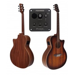 Egmond AV-64GACE SB – Guitarra Electroacústica Grand Auditorium con Cutaway Tapa Maciza de Ovangkol y Previo Fishman Presys II