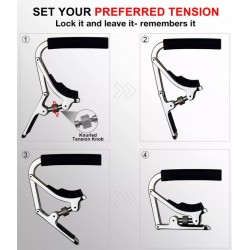 C300.JX-10 Cejilla de pinza Universal y Ajustable para Clasica, Acustica y Electrica