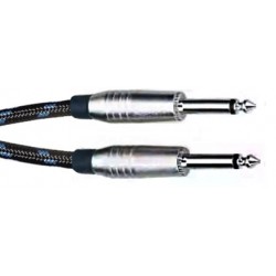 Cable Tejido Jack 3 Metros para Guitarra Jack-Jack Macho Recto de Tela Trenzada IC-025A / 3 M