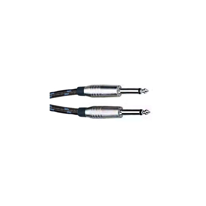 Cable Tejido Jack 3 Metros para Guitarra Jack-Jack Macho Recto de Tela Trenzada IC-025A / 3 M