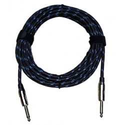 Cable Tejido Jack 6 Metros para Guitarra Jack-Jack Macho Recto de Tela Trenzada IC-025A / 6 M
