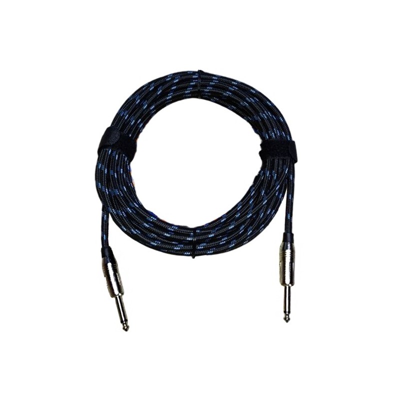 Cable Tejido Jack 6 Metros para Guitarra Jack-Jack Macho Recto de Tela Trenzada IC-025A / 6 M