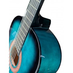 Ronda C320.101BL – Guitarra Clásica de iniciación – Color Azul Brillo – con golpeador incluido sin instalar