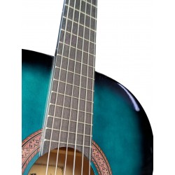 Ronda C320.101BL-3/4 CADETE – Guitarra Clásica de iniciación – Color Azul Brillo – con golpeador incluido sin instalar