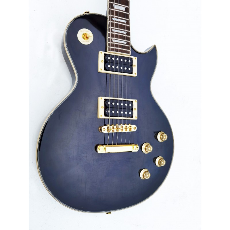 C350.238BK  Guitarra Electrica Tipo Les Paul Negra Round Top con el Mastil Encolado