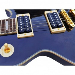 C350.238BK  Guitarra Electrica Tipo Les Paul Negra Round Top con el Mastil Encolado