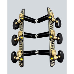 Clavijero de precision Aparicio B&C modelo Toledo Oro Negro con Palomilla Ebano y Poste Negro