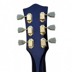 C350.238BK  Guitarra Electrica Tipo Les Paul Negra Round Top con el Mastil Encolado