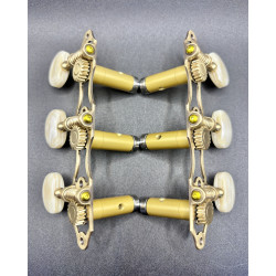 Clavijero de precision Aparicio B&C modelo Madrid Bronce con Palomilla Marfil y Poste Dorado