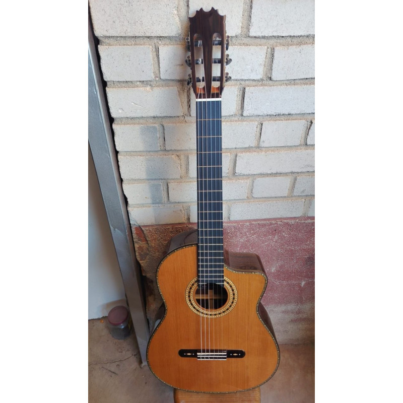 Outlet A73 - Antonio De Toledo Serie Legado Modelo AAT-15CE Cut Cedro CEQ Fishman Con Cutaway con Marcas Superficiales en la Par