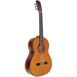 Outlet A76 - Antonio de Toledo ATF-17EBR – Guitarra Flamenca de Ebano Blanco Teñido de Rojo con Golpe De Una Cuerda Debajo De Pu