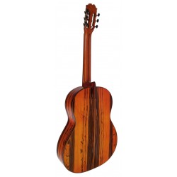 Outlet A76 - Antonio de Toledo ATF-17EBR – Guitarra Flamenca de Ebano Blanco Teñido de Rojo con Golpe De Una Cuerda Debajo De Pu