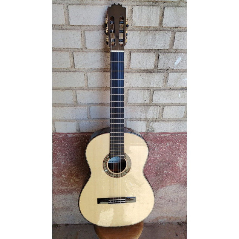 Outlet A83 - Jose Rincon MF17 Guitarra Flamenca de Toda Maciza de Cipres (Nueva MFG-CS) con Con Poros en la Parte De Atras